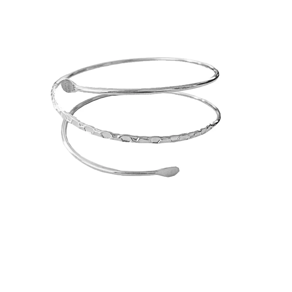 

2pcs Simple Metal Armband Ring Punk Style Bracelet Armlet for Decoration