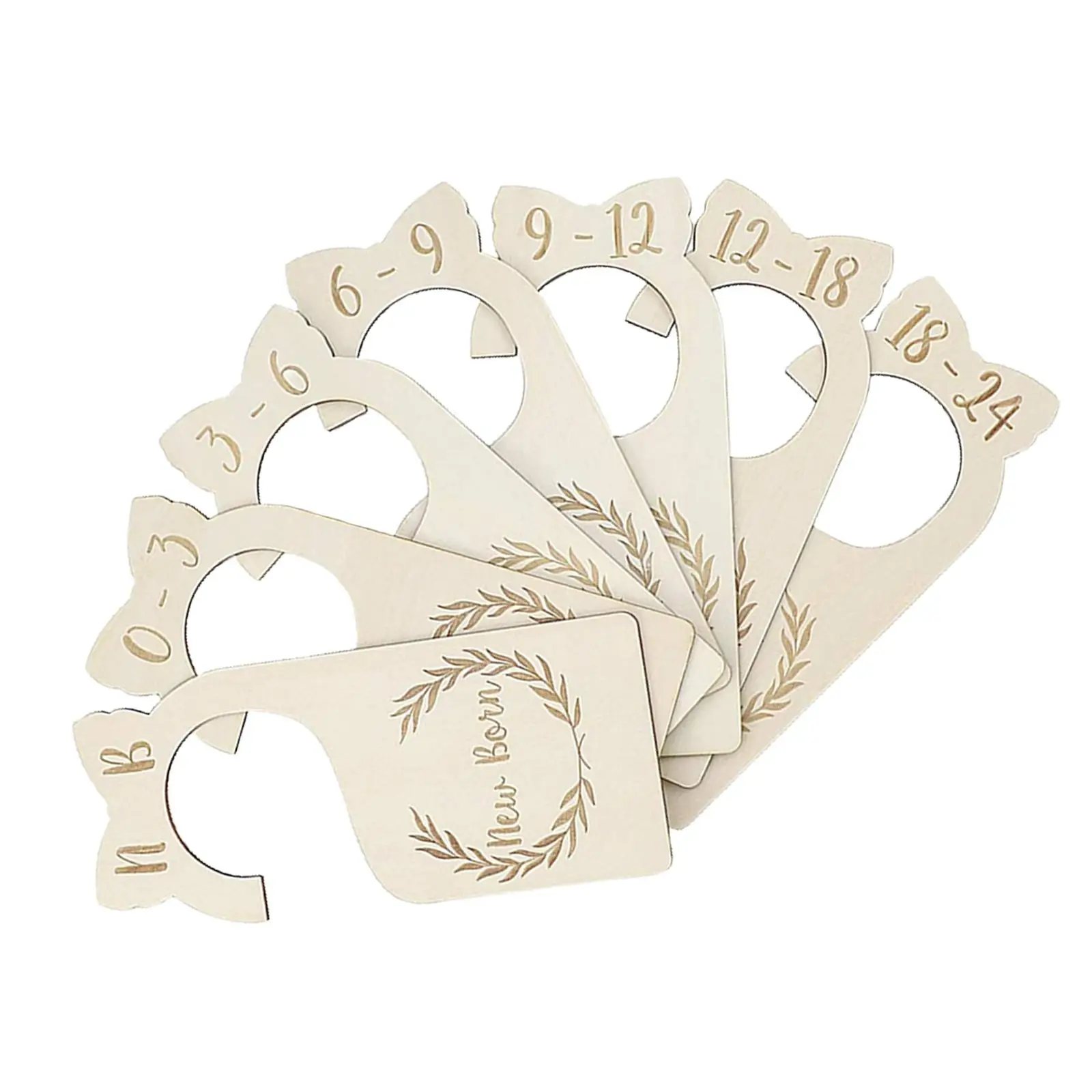 

7Pcs/Set Adorable Baby Closet Dividers Clothing Size Age Dividers Wood Clothes Size Hanger Organizer for Bedroom Room Daily Use