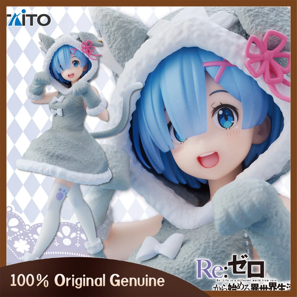

Anime Taito Coreful Re Zero Starting Life in Another World Rem Puck Image PVC Action Figure Ornaments 100% Original Model Doll