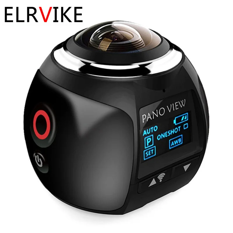 

Экшн-камера Elrvike mini hd 2021 4k 360, Wi-Fi, 2448x2448, ultra hd, панорамная, 360 градусов, Спортивная, для вождения, vr, hdv