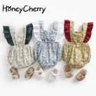 HoneyCherryДетские комбинезоны; Новинка; Летнее платье для скалолазания; Штаны для девочек с цветочным узором на бретелях; Одежда для маленьких девочек; Забавные детские комбинезоны; Комбинезон