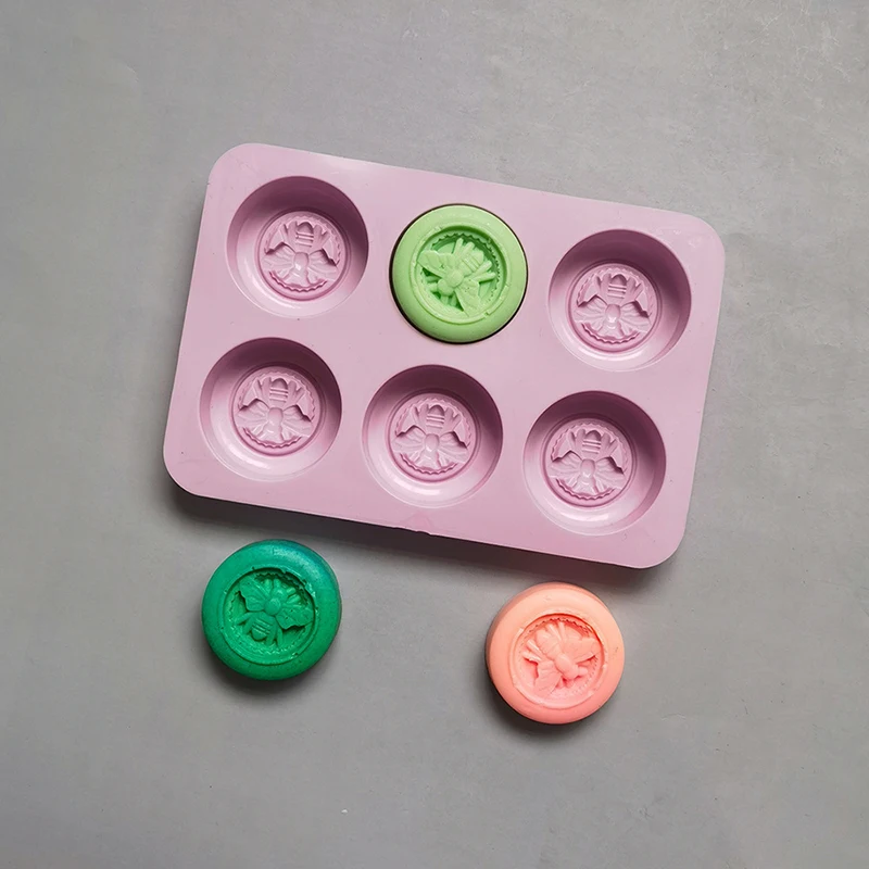 Силиконовые формы с 6 отверстиями круглые пчелы самодельные Ароматические мыла