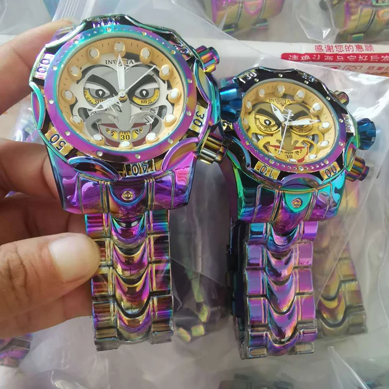 

2023 Popular Colorful Impor Clown&Rhinoceros INVICTA Personalized Large Dial Quartz Men's Watch