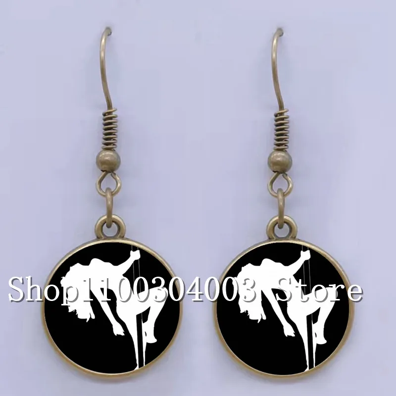 Модные выпуклые стеклянные серьги для танца шеста красивые танцоры стриптиз