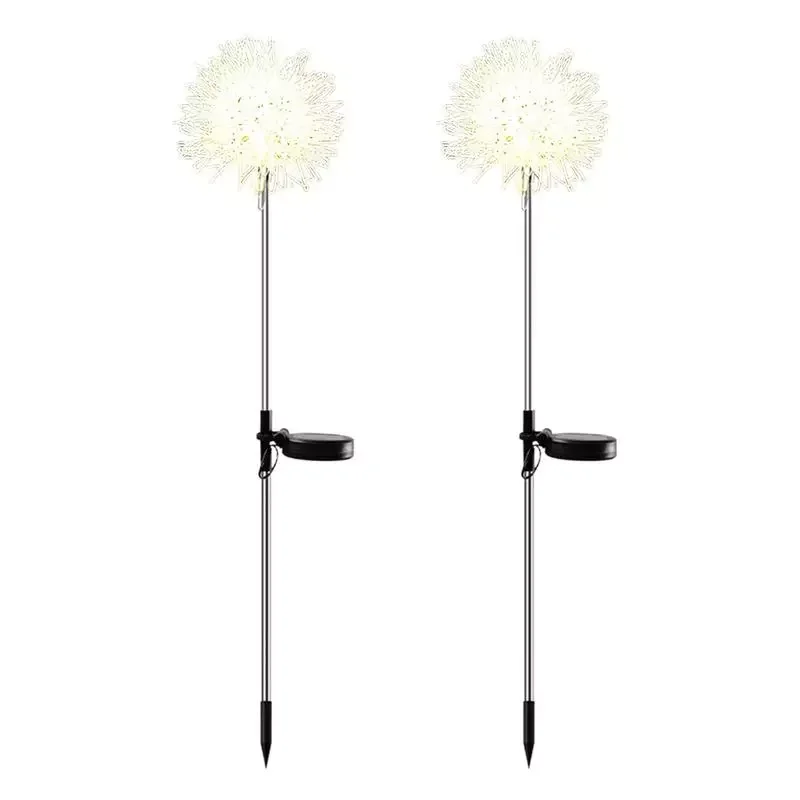 

Outdoor Solar Lights For Yard 2pcs Dandelion Flower Stake Landscape Lights 3 Lighting Modes Waterproof Outdoor Decoration For