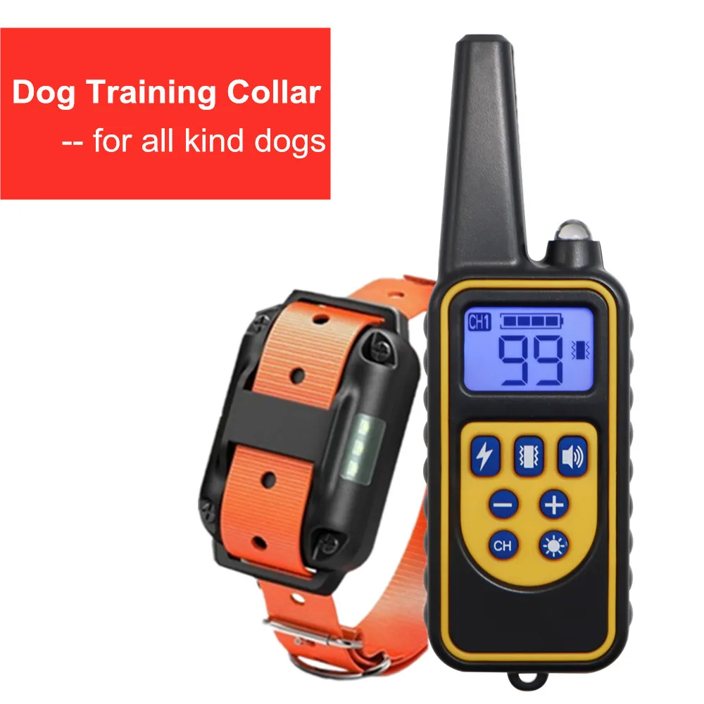 

800m Digital Dog Training Collar Waterproof Rechargeable Remote Control Pet with LCD Display for All Size Shock Vibration Sound
