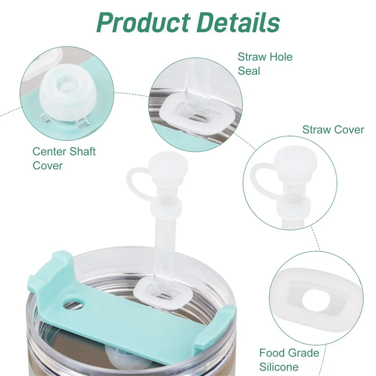 6 шт. силиконовая пробка с защитой от разливов для чашки 1 0 40/30/20 унций комплект