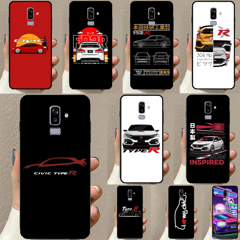 JDM Type R Civic Sport Car Case For Samsung J5 J3 J7 2017 A3 A5 J1 2016 A7 A9 J8 A6 A8 J4 J6 Plus J2 Core 2018 Cover