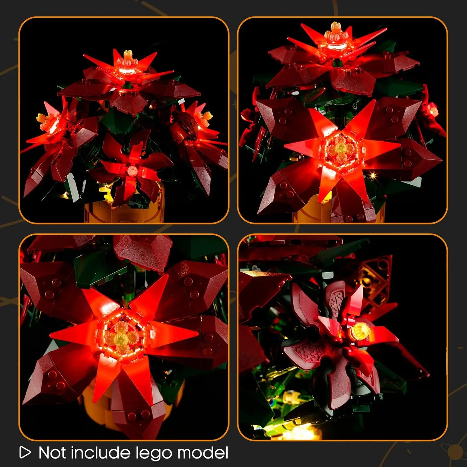 Фото Светодиодный светильник HPROSPER 5 В (без модели) для LEGO 10370 Poinsettia, светящиеся строительные блоки с батарейным блоком №5