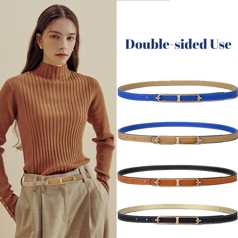 2022 New 100CM Women's Belt Double-sided Use Trend Jeans Decorative Belt Female Casual Thin Waistband Wholesale