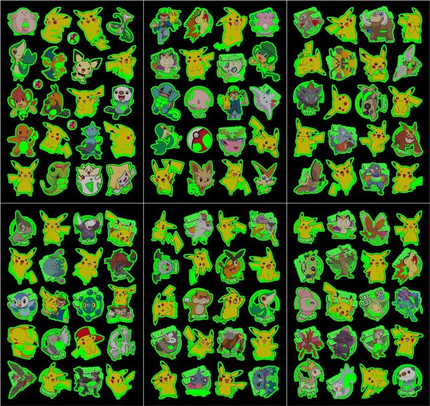 

1Pcs Luminous Tattoo Sticker Pokemon Pikachu Children Arm Face Glowing Tattoo Children Body Art Tattoo Charmander Tattoo Cartoon