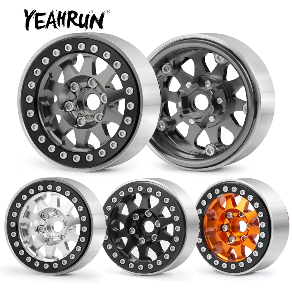 

YEAHRUN CNC Aluminum Alloy 1.9inch Beadlock Wheel Rims Hubs for Axial SCX10 D90 CC01 TRX4 1/10 RC Crawler Car Truck Model Parts