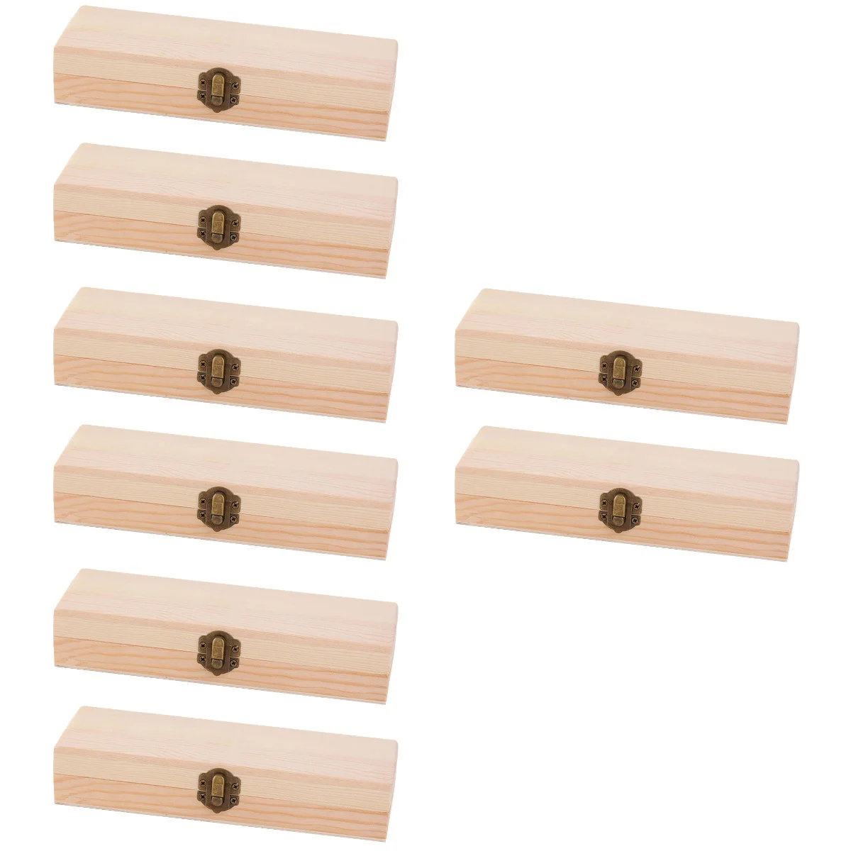 

8 Pcs Wooden Case Storage Container Multifunction Pencils Stationery Box