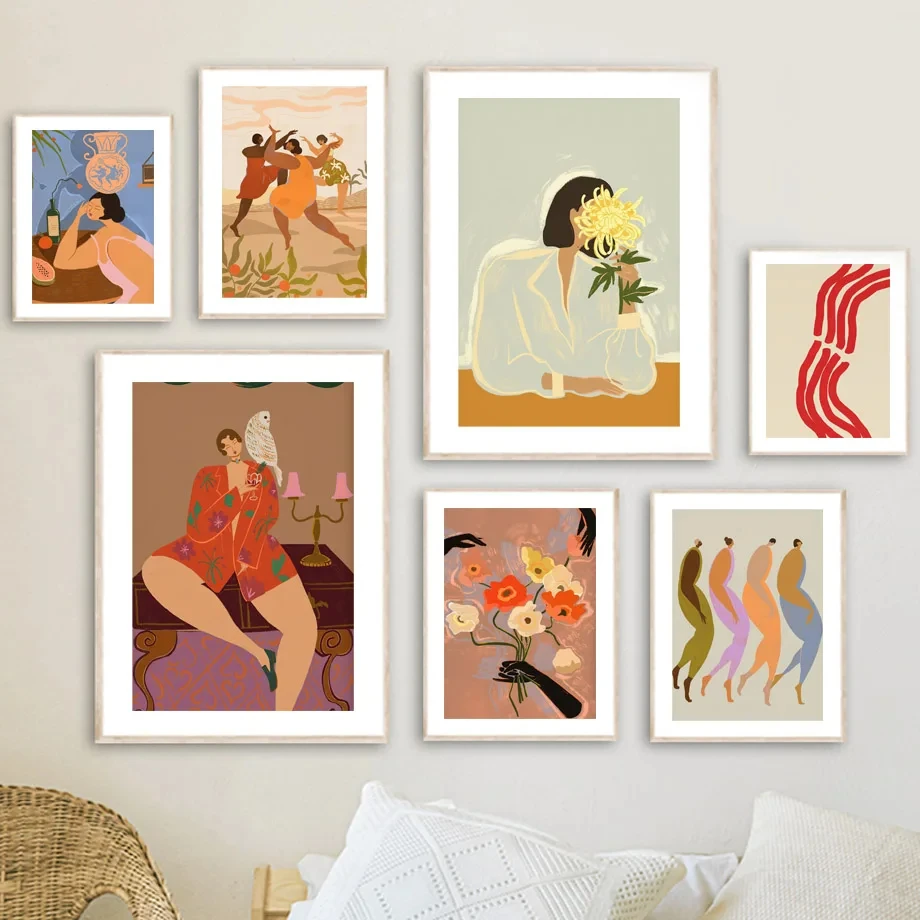 Женская пижама в стиле бохо танцевальная сова цветочные плакаты и искусственные