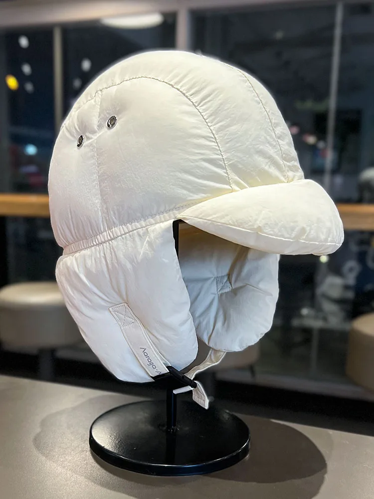 Пуховая шапка мужская и женская зимняя ветрозащитная морозостойкая теплая Lei Feng