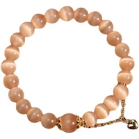 natural original orange opal crystal bracelet single ring fashion womens small love chain bangle jewelry wholesale drop shippin