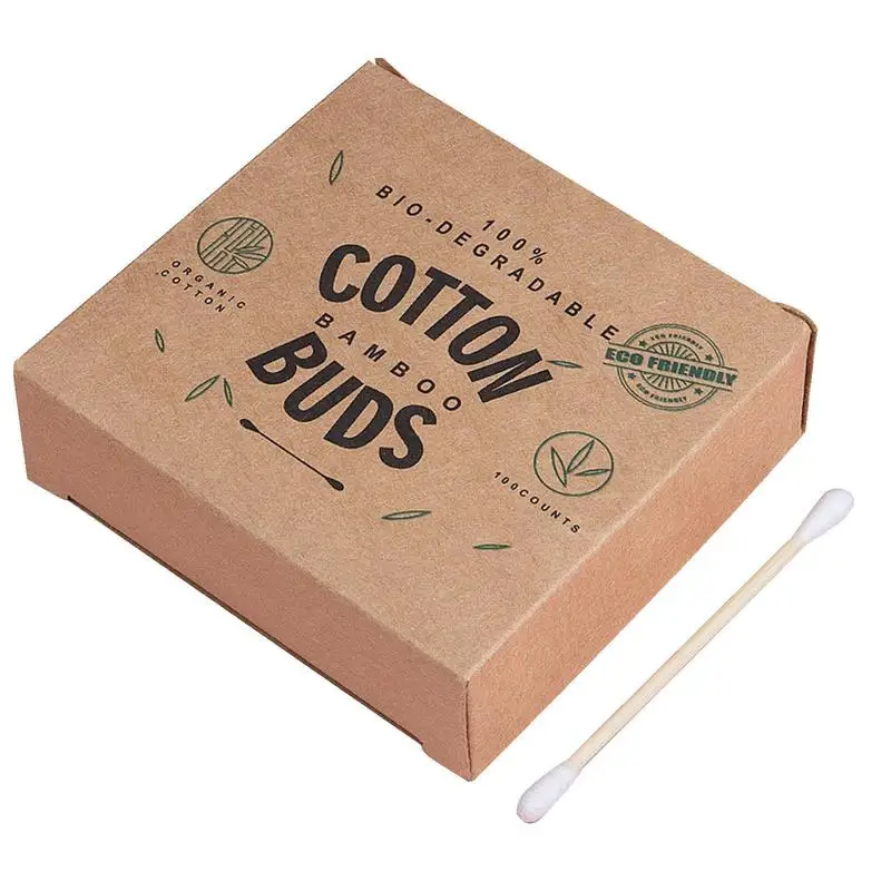 

Makeup Cotton Swabs 100pcs/lot Double Head Cotton Buds With Bamboo Sticks One-time Eyelash Extension Glue Removing Tools