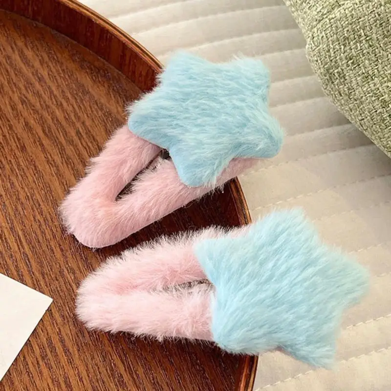 10 шт. милые заколки для волос со звездами аксессуары плюшевый головной убор