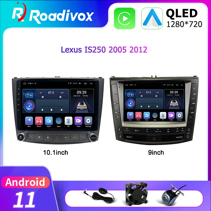 10" 9" Android 11.0 Car Radio For Lexus IS250 IS300 IS200 IS220 IS350 2005-2012 GPS Navigation Multimedia Player Head Unit 2 Din