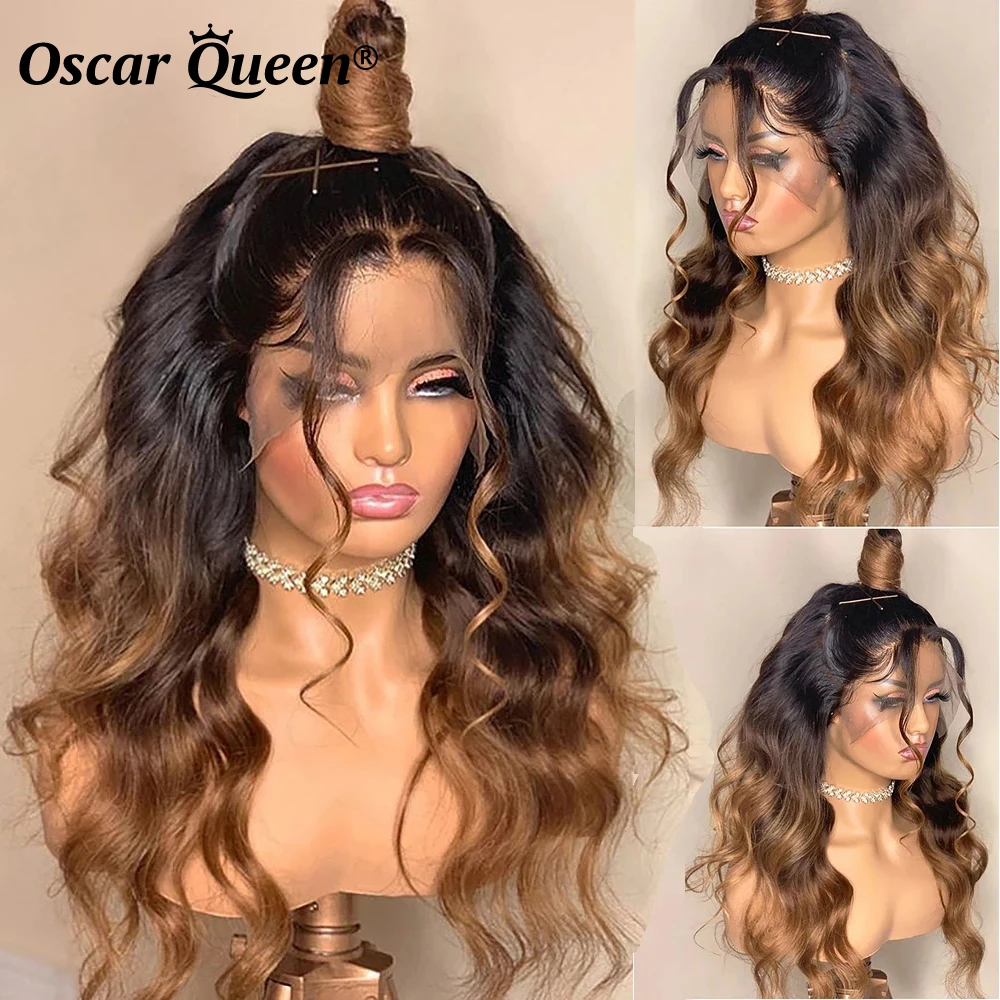 

Brown 13x6 Lace Front Wigs Honey Blonde Body Wave 4X4 Closure Lace Front Wig 1b/30 Colored HD Transparent Lace Front Wigs
