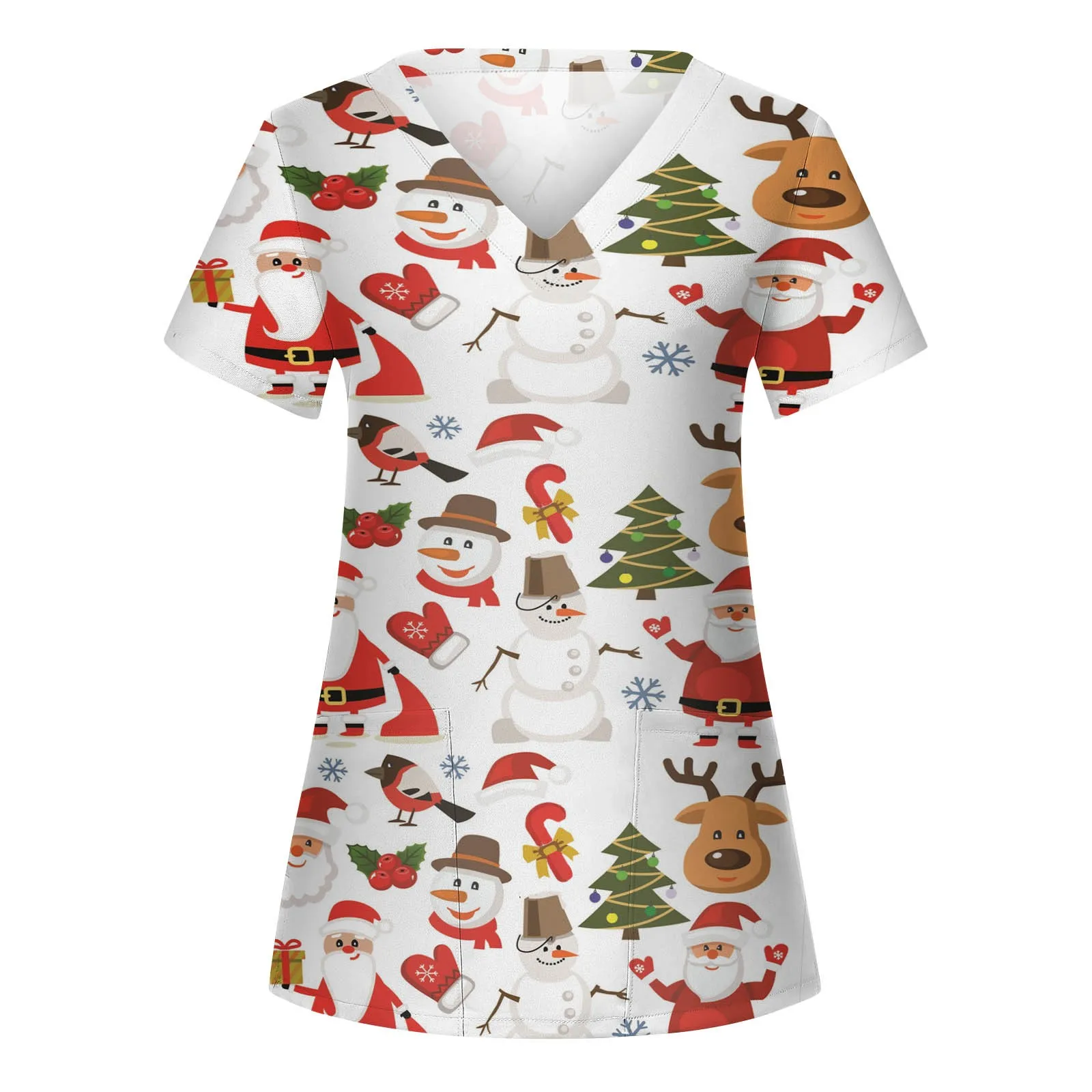 

Рождественская Рабочая Униформа с коротким рукавом для домашних животных, женский костюм, рубашки, Женская милая Рождественская униформа д...