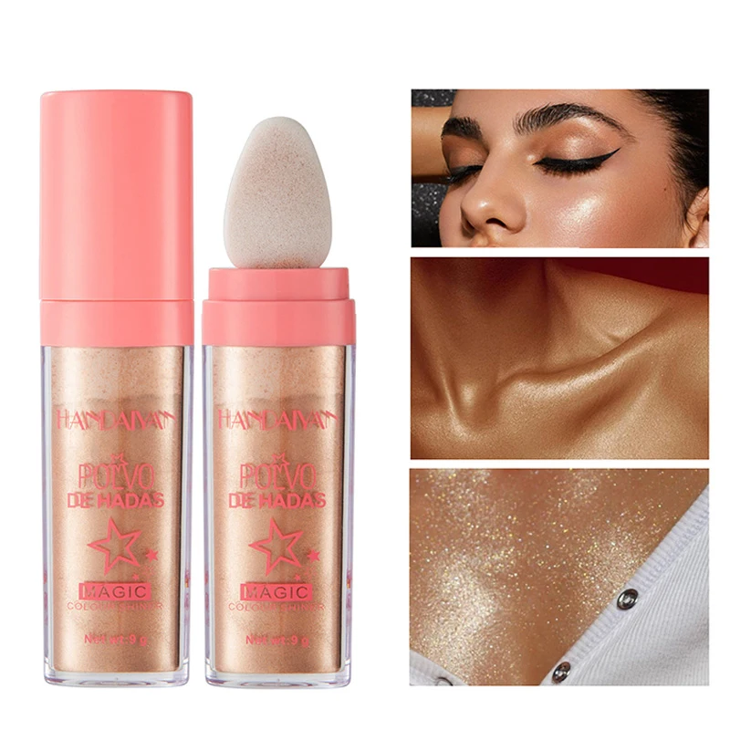 

3 Colors Natural Highlighter Powder Glitter Powder Shimmer Contour Blush Powder Makeup For Face Body Highlight Makeup 9g