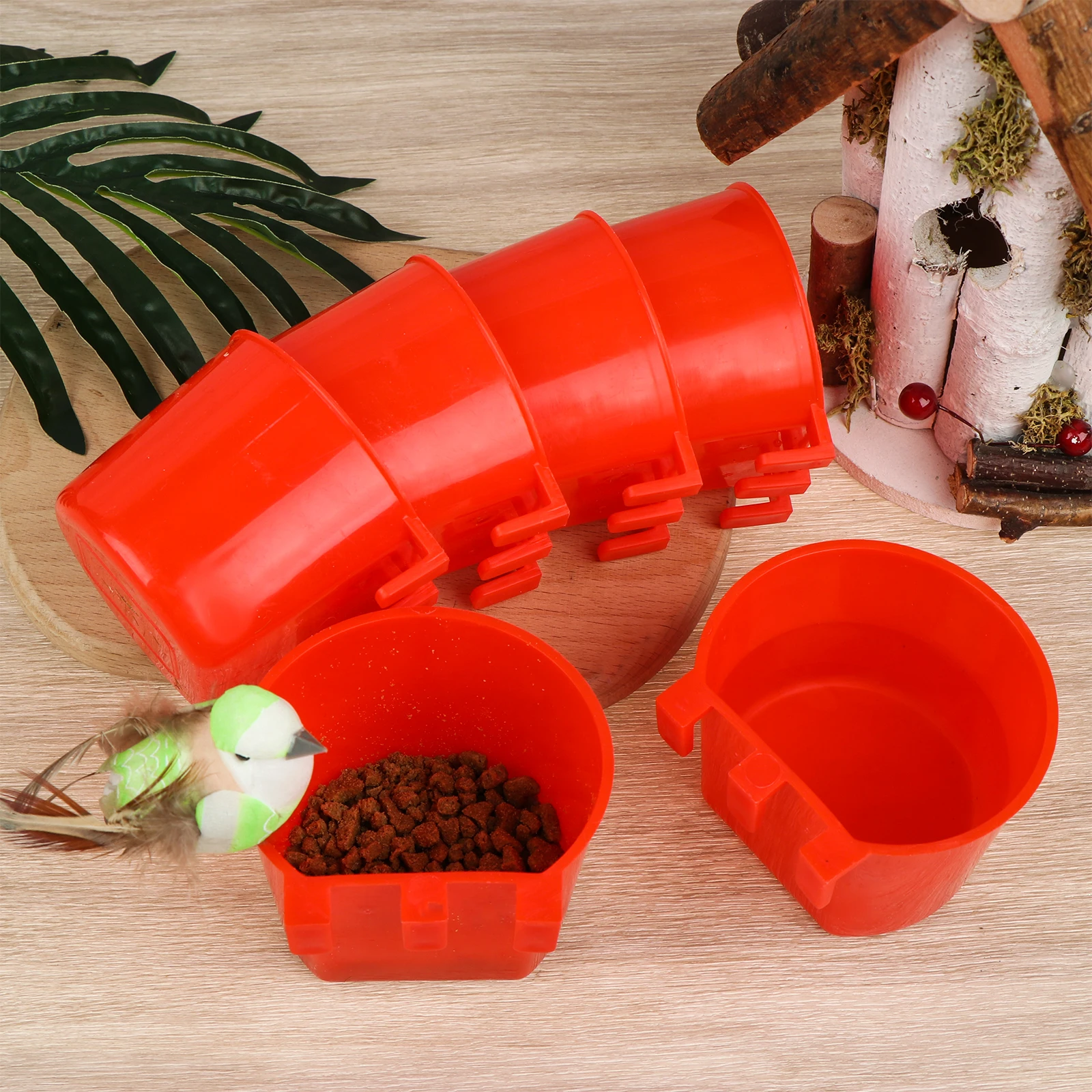 

6PCS Chicken Coop Hanging Cage Cups, Birds Feeders Seed Bowl Water Drinker