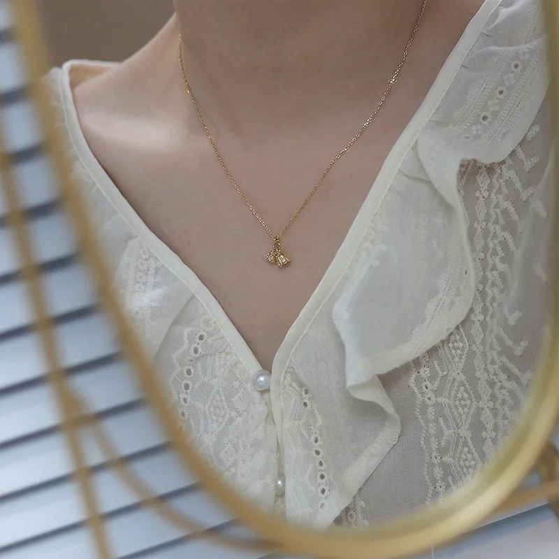 Поздний спальный Placodon Grandiflorum | Ожерелье из титановой стали Design Sense Linglan Flower Gold Light