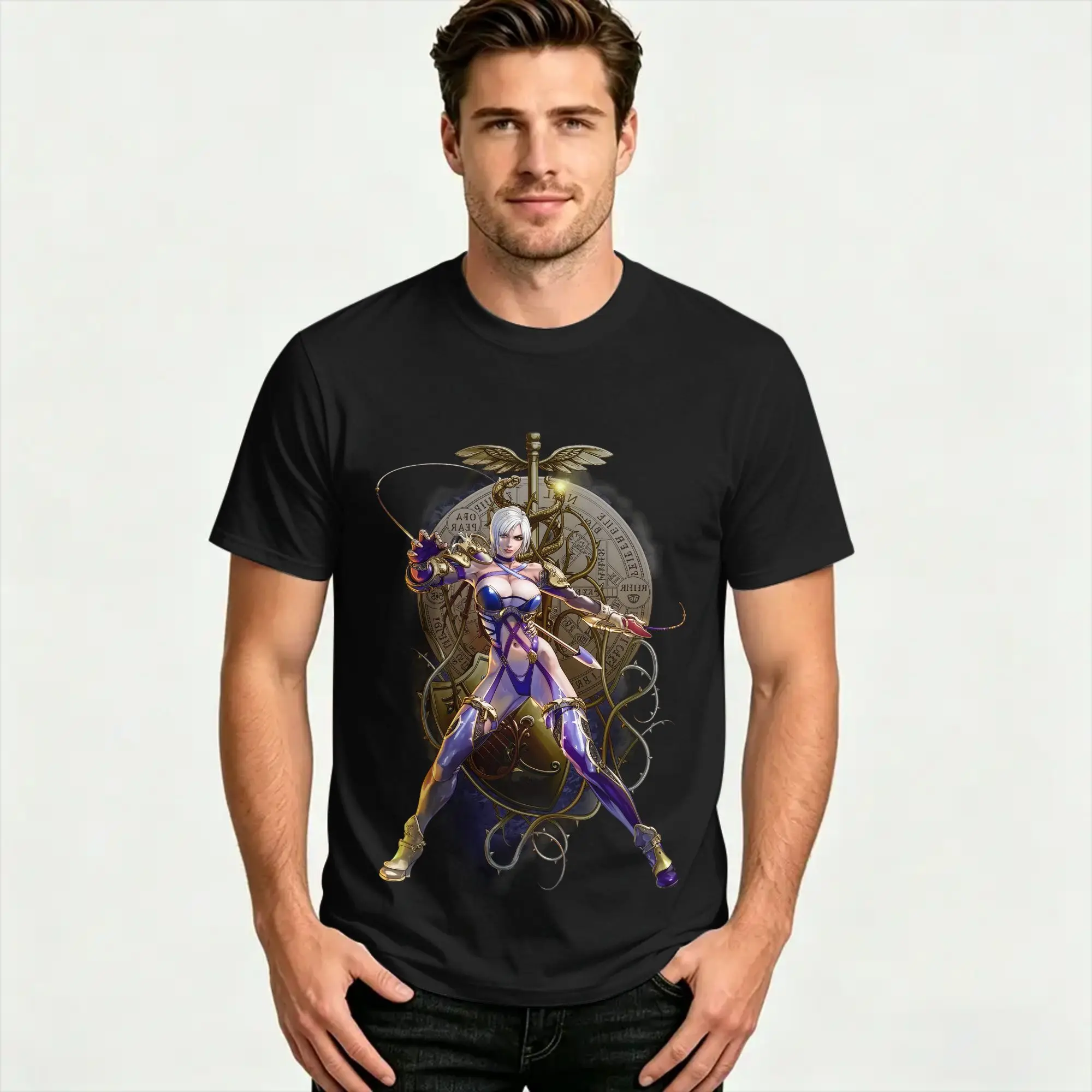 Фото Повседневная футболка Beach Soulcalibur VI Ivy Fashion, хлопковая футболка для пар, эстетичная одежда с короткими рукавами №2