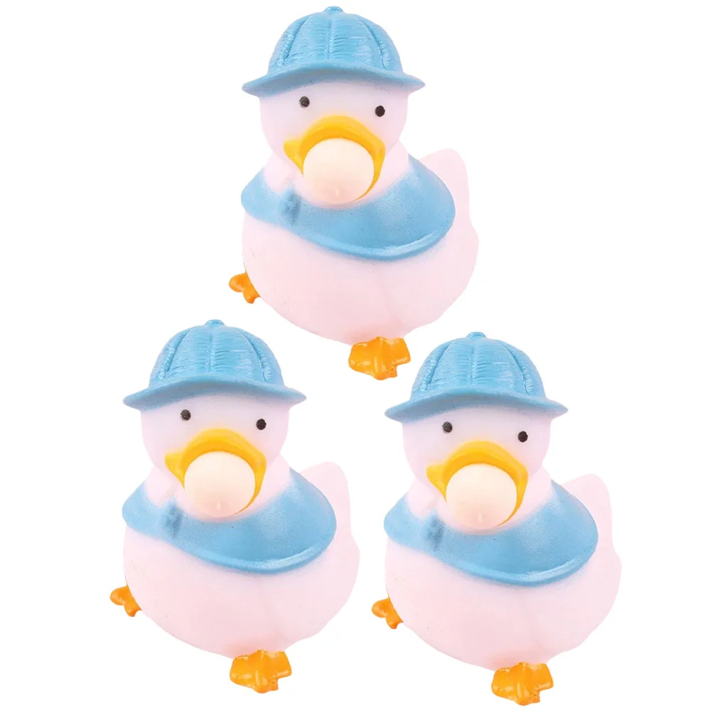

3 Pcs Toy Pinch Music Small Duck Office Desk Toys Animal Funny Squeeze Portable Decompression