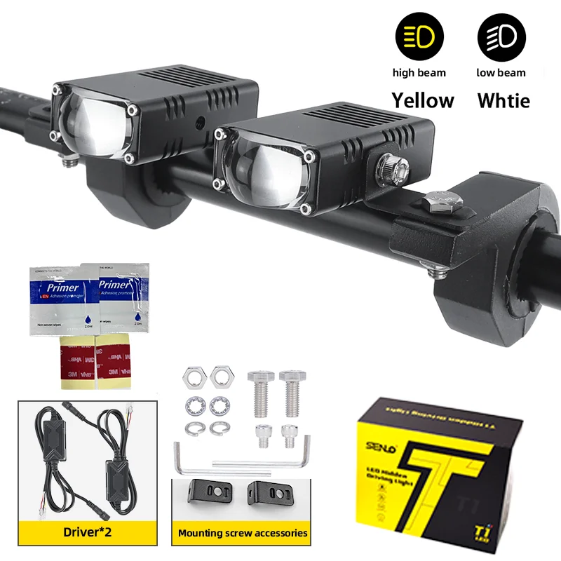 

Супертонкие автомобильные мини-дарочные фары, светодиодные вспомогательные фары для мотоциклов, линзы проектора, би-светодиодная матричная фара, двухцветный луч