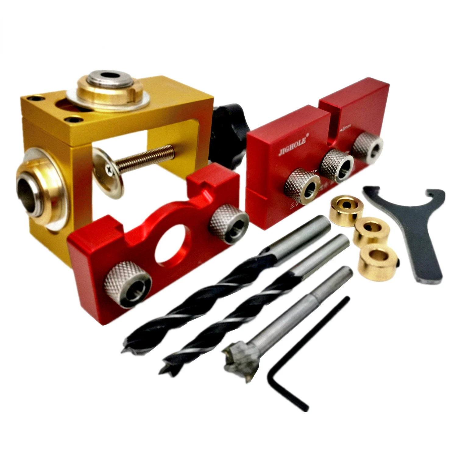 

Adjustable Woodworking 3 in 1 Doweling Jig Kit Pocket Hole Jig Drilling Guide Locator For Furniture Connecting Hole Puncher Tool