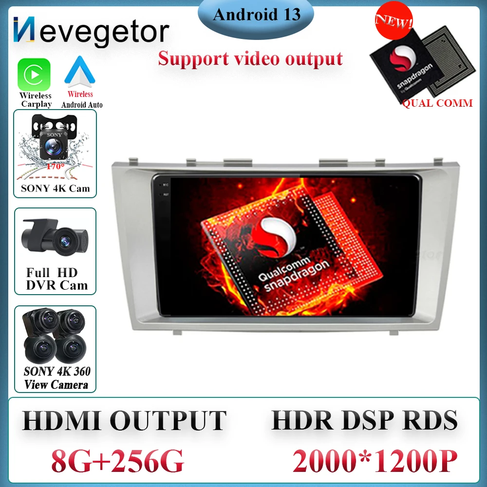 

Android13 Qualcomm Snapdragon For Toyota Camry 6 XV 40 50 2006 2007 - 2011 Car Multimedia Player 2 Din Car Radio With Navigation