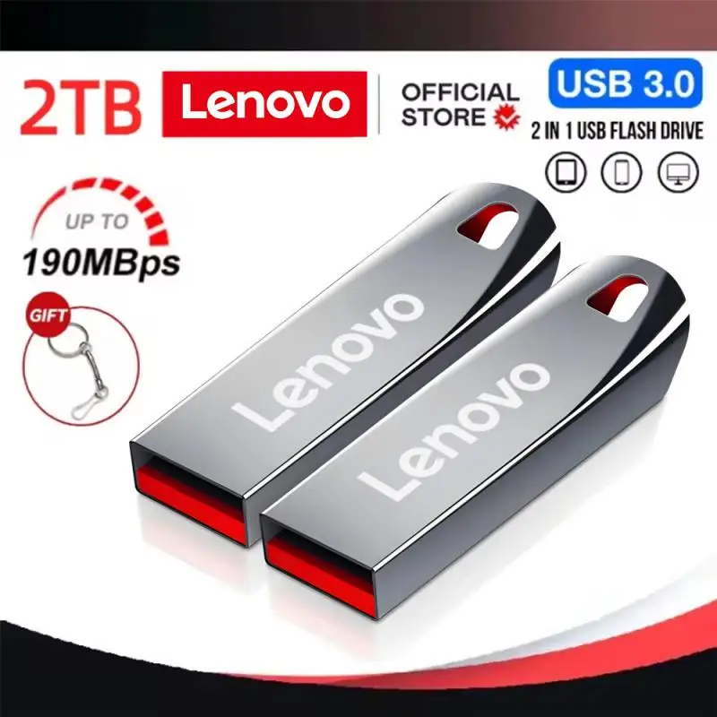 Металлические флэш-накопители Lenovo 2TB USB3.0 1TB 512GB 256GB 128GB 64GB 32GB
