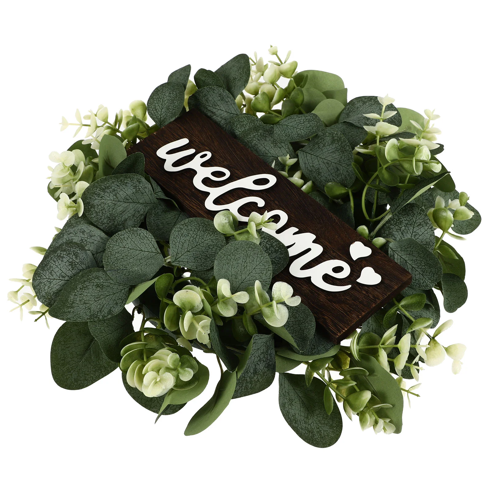 

Wreath Welcome Sign Green Leaf Wreath Artificial Eucalyptus Wreath Door Wreath Wreath for Front Door Wedding Festival