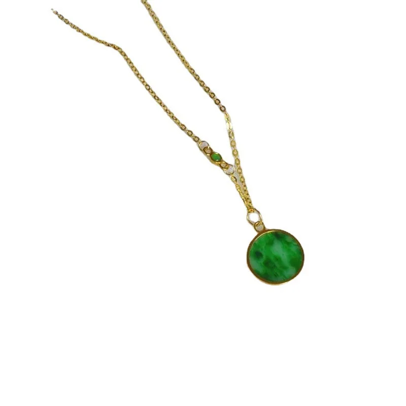 Новинка классический дизайн натуральный зеленый халцедон Минималистичная