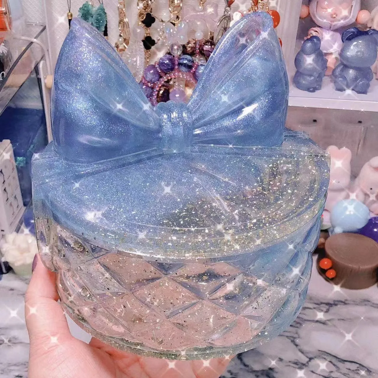 Diy зеркальный лук jenda коробка для хранения клей форма