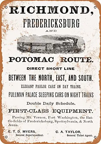 

Metal Sign - 1876 RF&P Potomac Route Train - Vintage Look Wall Decor for Cafe Bar Pub Home Beer Decoration Crafts