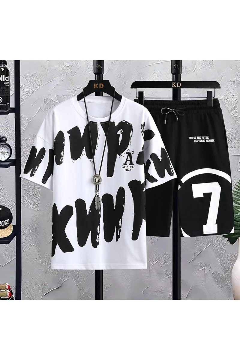 Women Sets 2 Pieces Tracksuit Summer Short Sleeve Tops +Shorts Streetwear Loose Womens Suit Casual Hip Hop Sportswear