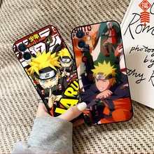 Japan NARUTO Anime Phone Case For Funda iPhone 13 12 11 Pro Max 13 12 Mini X XR XS Max 6 6s 7 8 Plus Black Celular Coque Soft