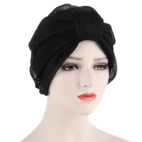 2022 summer new mesh breathable multi color mesh square cap band neimura fashion scarf cap muslim head cap