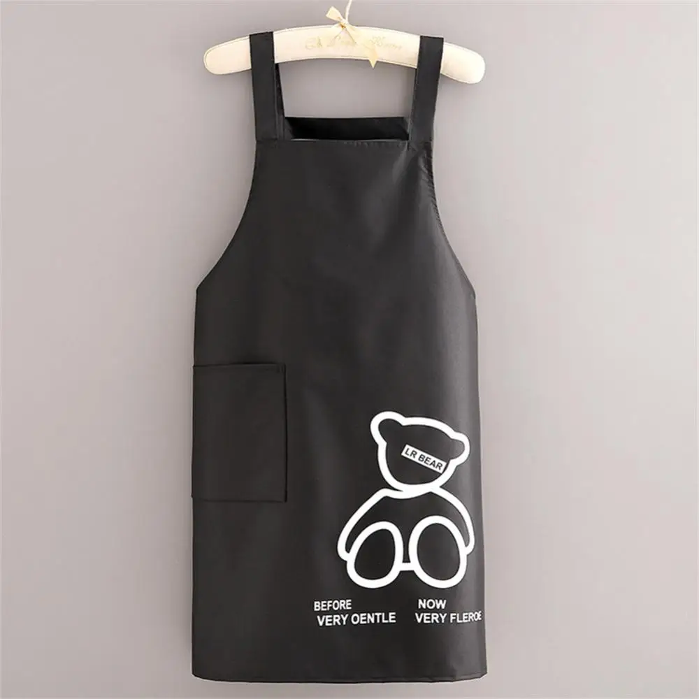 

Anti-oil Home Work Clothes Creative Cute Bear Studios Uniform Hand-wiping Mens Womens Canvas Kitchen Aprons Kitchen Supplies
