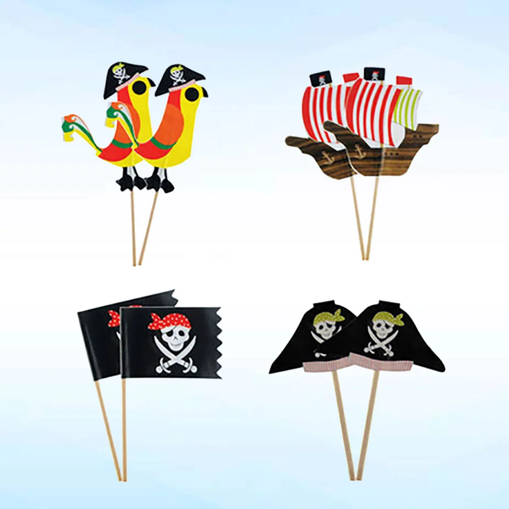 

60pcs Pirate Cake Insert Dessert Topper Cake Picks Cupcake Picks Cupcake Toppers Fruit Topper