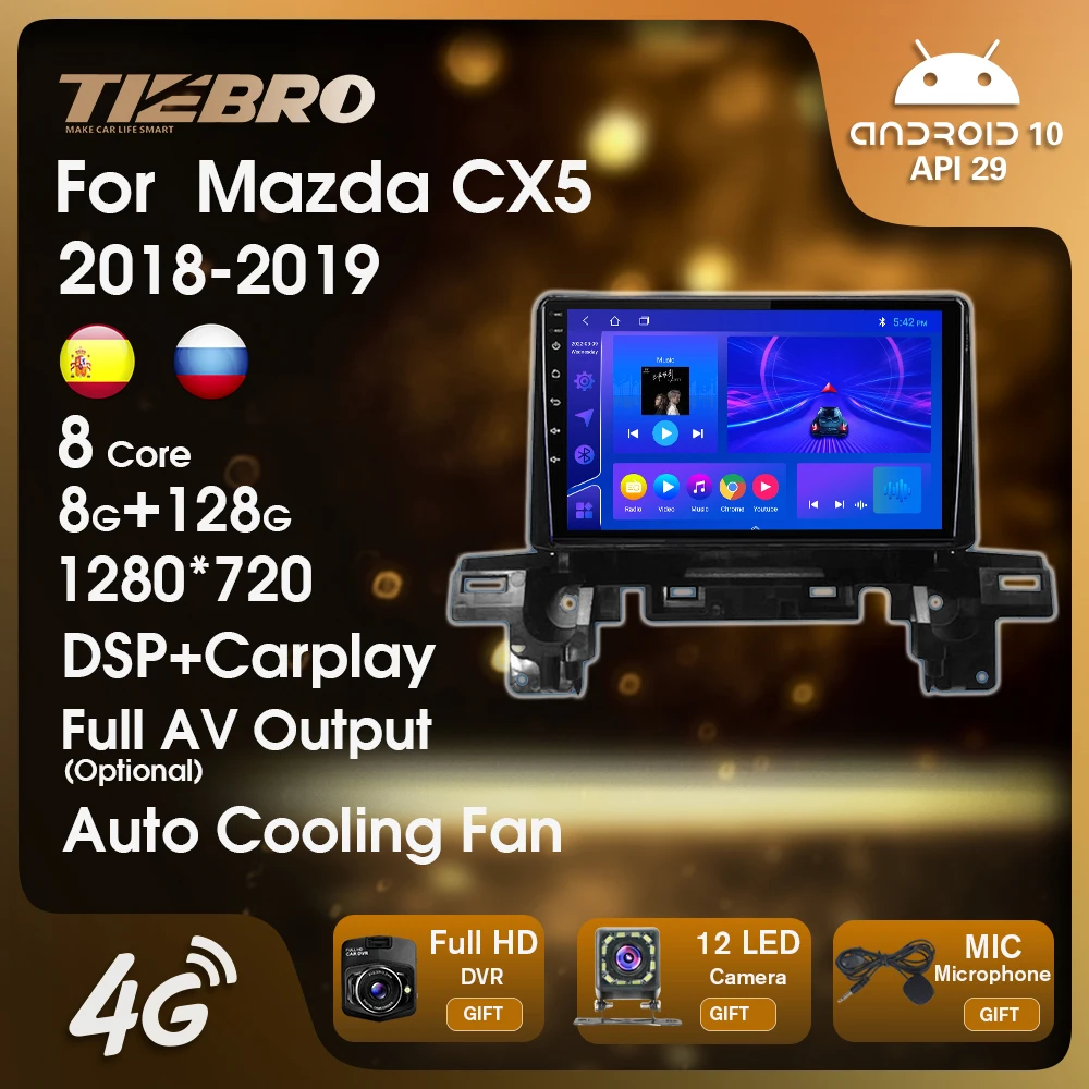 

Автомагнитола TIEBRO, 2 DIN, Android, для Mazda CX5 2018-2019, GPS-навигация, стереоприемник, автомобильное радио, автомобильный мультимедийный плеер с Bluetooth