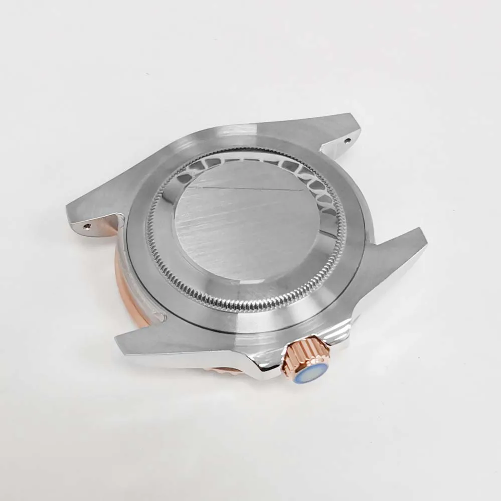 PVD Rose Fine Steel Watch Case+5-baht 40mm Watch Case Sapphire Magnifying Glass with Dense Bottom for NH35 NH36