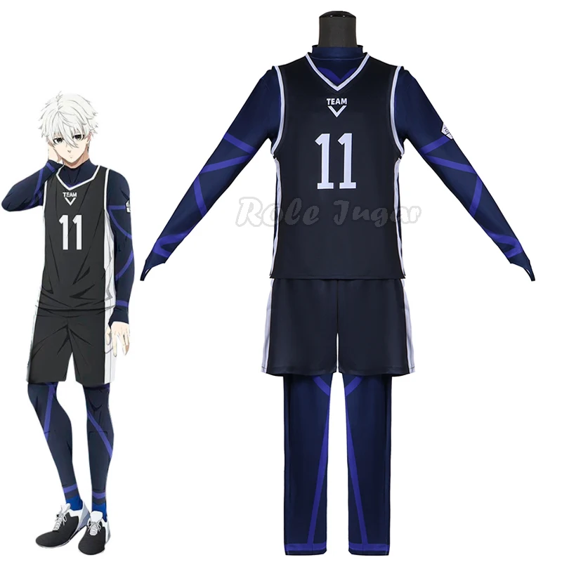 Blue Lock Anime Cosplay Costume Bachira Meguru Football Soccer Training Uniform Jersey Sportswear Halloween Clothes Men Women images - 6