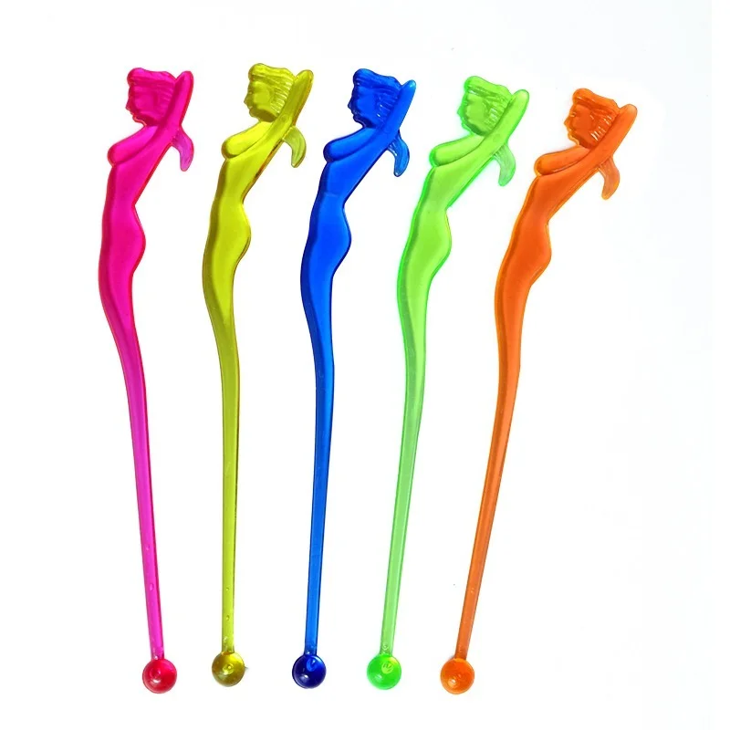 20Pcs Lady-shaped Cocktail Swizzle Sticks Drink Stirrer Wine Coffee Tea Muddler Puddler Bar Tool Wedding Birthday Party Decor - купить по