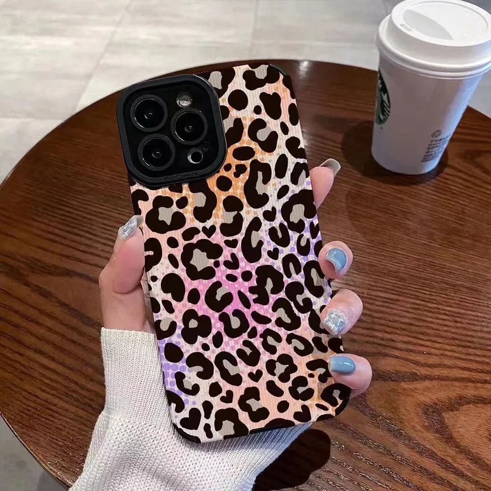 

Lovebay Fashion Colorful Leopard Print Phone Case For iPhone11 12 13 14 Pro X XR XS Max 7 8 14 Plus Soft Shockproof Coquer Cover