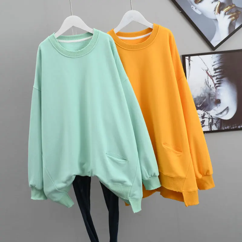 

Женский свободный свитер, простой однотонный тонкий свитер в западном стиле с круглым вырезом, повседневный топ в Корейском стиле, весна 2022