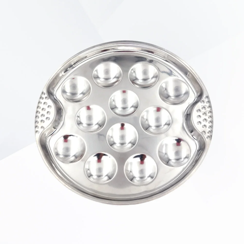 

Escargot Dish Plate Snail Serving Baking Steel Stainless Oyster Plates Shell Mushroom Pan Kitchen Trays Cooking Utensil Dishes